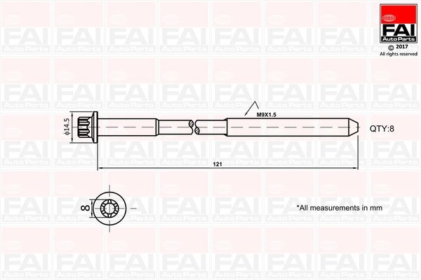 FAI AUTOPARTS varžtų kompl., cil. galvutės varžtai B2120